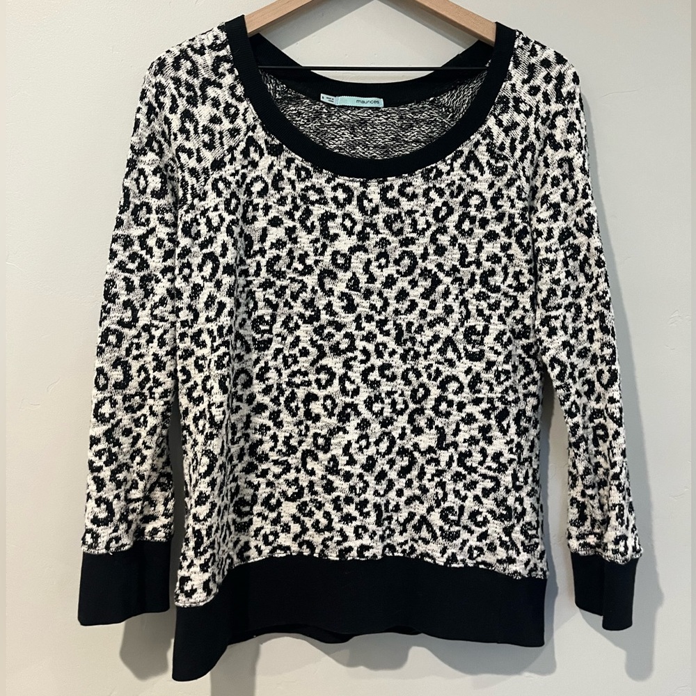 Maurices Black & White Animal Print Sweater